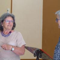 Cécile Brennan-Sardou, présidente de l'AMOPA 66 présente Michel Cazenove